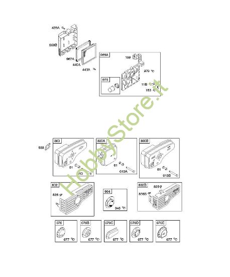 A - Depuratore aria, sistema di scarico B&S - 12 €¦ 127802-1376-01 brand Stihl